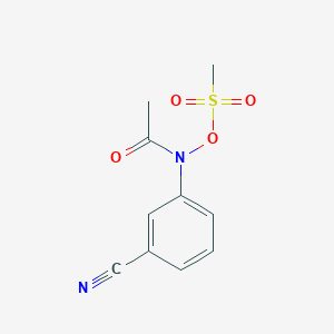 N-(3-Cyanophenyl)-N-[(methanesulfonyl)oxy]acetamide