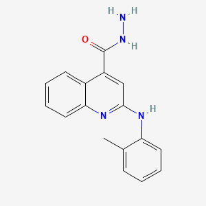 molecular formula C17H16N4O B15397294 4-Quinolinecarboxylic acid, 2-((2-methylphenyl)amino)-, hydrazide CAS No. 134721-73-6