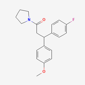 3-(4-Fluorophenyl)-3-(4-methoxyphenyl)-1-pyrrolidin-1-ylpropan-1-one