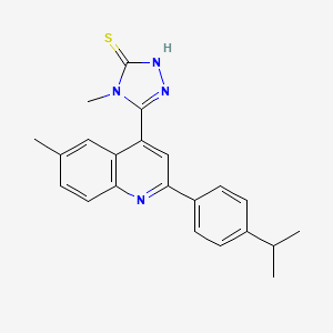 4-methyl-5-{6-methyl-2-[4-(propan-2-yl)phenyl]quinolin-4-yl}-4H-1,2,4-triazole-3-thiol