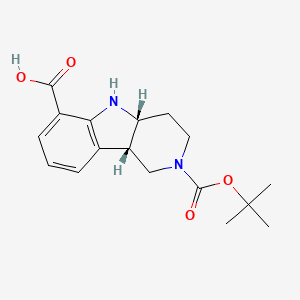 molecular formula C17H22N2O4 B15397457 (+/-)-cis-2-(tert-butoxycarbonyl)-2,3,4,4a,5,9b-hexahydro-1H-pyrido[4,3-b]indole-6-carboxylic acid CAS No. 444721-89-5