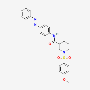 (E)-1-((4-methoxyphenyl)sulfonyl)-N-(4-(phenyldiazenyl)phenyl)piperidine-3-carboxamide