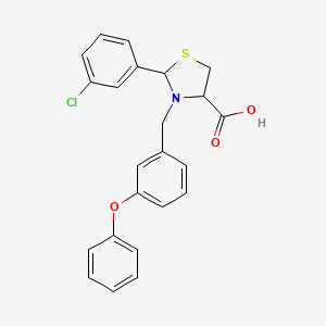 2-(3-Chlorophenyl)-3-(3-phenoxybenzyl)-1,3-thiazolidine-4-carboxylic acid