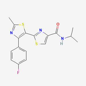 2-[4-(4-fluorophenyl)-2-methyl-1,3-thiazol-5-yl]-N-propan-2-yl-1,3-thiazole-4-carboxamide