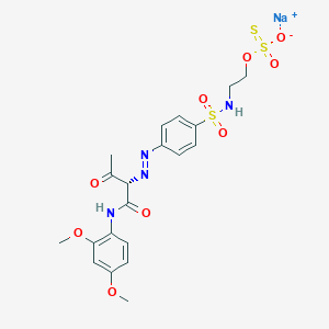 Sodium S-(2-(((4-((1-(((2,4-dimethoxyphenyl)amino)carbonyl)-2-oxopropyl)azo)phenyl)sulphonyl)amino)ethyl) thiosulphate