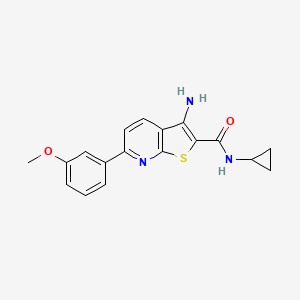 3-amino-N-cyclopropyl-6-(3-methoxyphenyl)thieno[2,3-b]pyridine-2-carboxamide