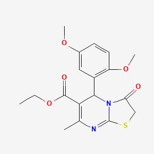 Ethyl 5-(2,5-dimethoxyphenyl)-7-methyl-3-oxo-2,3-dihydro-5H-[1,3]thiazolo[3,2-a]pyrimidine-6-carboxylate