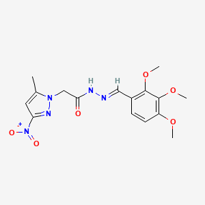 2-(5-methyl-3-nitro-1H-pyrazol-1-yl)-N'-[(E)-(2,3,4-trimethoxyphenyl)methylidene]acetohydrazide