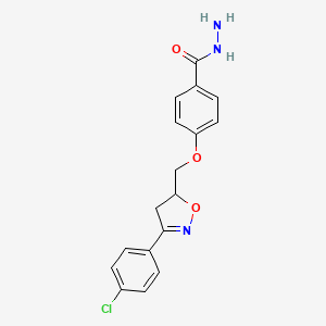 4-[[3-(4-Chlorophenyl)-4,5-dihydro-1,2-oxazol-5-yl]methoxy]benzohydrazide