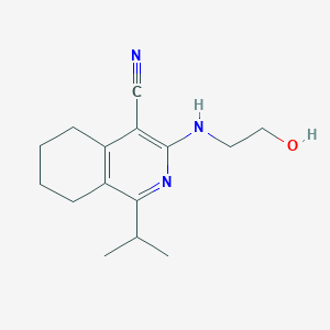 molecular formula C15H21N3O B15398108 3-(2-Hydroxyethylamino)-1-propan-2-yl-5,6,7,8-tetrahydroisoquinoline-4-carbonitrile CAS No. 371931-23-6