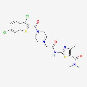 2-[({4-[(3,6-dichloro-1-benzothiophen-2-yl)carbonyl]piperazin-1-yl}acetyl)amino]-N,N,4-trimethyl-1,3-thiazole-5-carboxamide