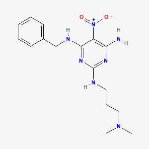 4-N-benzyl-2-N-[3-(dimethylamino)propyl]-5-nitropyrimidine-2,4,6-triamine