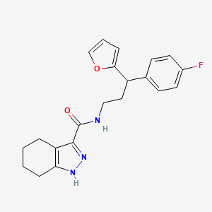 B15398799 N-[3-(4-fluorophenyl)-3-(furan-2-yl)propyl]-4,5,6,7-tetrahydro-2H-indazole-3-carboxamide CAS No. 898796-18-4