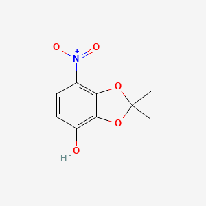 molecular formula C9H9NO5 B15399041 2,2-Dimethyl-7-nitro-2H-1,3-benzodioxol-4-ol CAS No. 89084-74-2