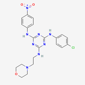 2-N-(4-chlorophenyl)-6-N-(2-morpholin-4-ylethyl)-4-N-(4-nitrophenyl)-1,3,5-triazine-2,4,6-triamine