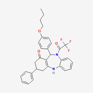 11-(4-butoxyphenyl)-3-phenyl-10-(trifluoroacetyl)-2,3,4,5,10,11-hexahydro-1H-dibenzo[b,e][1,4]diazepin-1-one