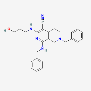 molecular formula C26H29N5O B15399518 7-benzyl-1-(benzylamino)-3-(3-hydroxypropylamino)-6,8-dihydro-5H-2,7-naphthyridine-4-carbonitrile CAS No. 371227-73-5