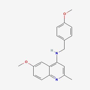 6-methoxy-N-[(4-methoxyphenyl)methyl]-2-methylquinolin-4-amine