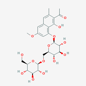 1-[1-hydroxy-6-methoxy-3-methyl-8-[(2S,3R,4S,5S,6R)-3,4,5-trihydroxy-6-[[(2R,3R,4S,5S,6R)-3,4,5-trihydroxy-6-(hydroxymethyl)tetrahydropyran-2-yl]oxymethyl]tetrahydropyran-2-yl]oxy-2-naphthyl]ethanone