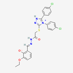 2-{(E)-[2-({[4,5-bis(4-chlorophenyl)-4H-1,2,4-triazol-2-ium-3-yl]sulfanyl}acetyl)hydrazinylidene]methyl}-6-ethoxyphenolate