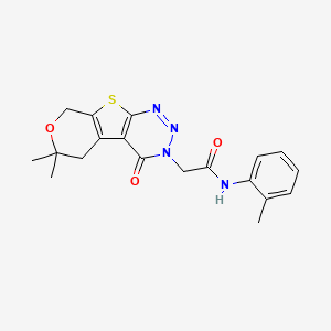 2-(6,6-Dimethyl-4-oxo-5,8-dihydro-4H,6H-7-oxa-9-thia-1,2,3-triaza-fluoren-3-yl)-N-o-tolyl-acetamide