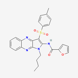 molecular formula C26H24N4O4S B15399871 N-[1-butyl-3-(4-methylphenyl)sulfonylpyrrolo[3,2-b]quinoxalin-2-yl]furan-2-carboxamide CAS No. 372501-23-0