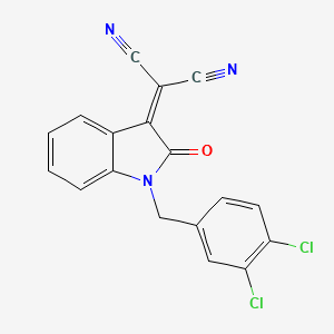 [1-(3,4-dichlorobenzyl)-2-oxo-1,2-dihydro-3H-indol-3-ylidene]propanedinitrile