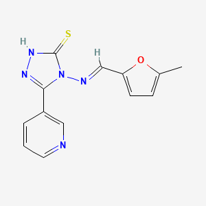 4-{[(E)-(5-methylfuran-2-yl)methylidene]amino}-5-(pyridin-3-yl)-2,4-dihydro-3H-1,2,4-triazole-3-thione