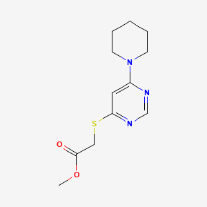 Acetic acid, ((6-(1-piperidinyl)-4-pyrimidinyl)thio)-, methyl ester