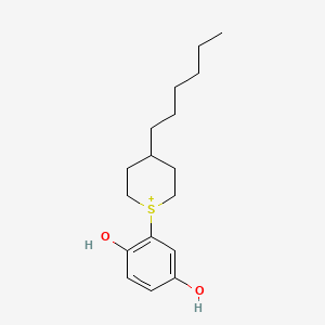 1-(2,5-dihydroxyphenyl)-4-hexyltetrahydro-2H-thiopyranium