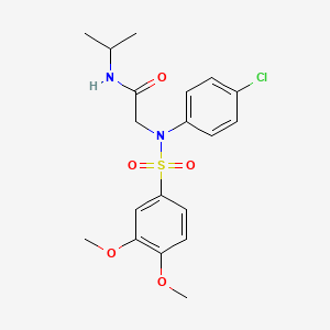 N~2~-(4-chlorophenyl)-N~2~-[(3,4-dimethoxyphenyl)sulfonyl]-N-propan-2-ylglycinamide