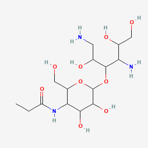 D-Glucitol, 1,4-diamino-1,4-dideoxy-3-O-(4-deoxy-4-((1-oxopropyl)amino)-alpha-D-glucopyranosyl)-