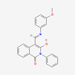 (4E)-4-{[(3-methoxyphenyl)amino]methylidene}-2-phenylisoquinoline-1,3(2H,4H)-dione