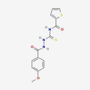 N-[[(4-methoxybenzoyl)amino]carbamothioyl]thiophene-2-carboxamide