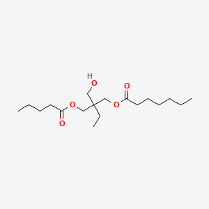 molecular formula C18H34O5 B15400843 Trimethylolpropane valerate heptanoate CAS No. 67762-64-5