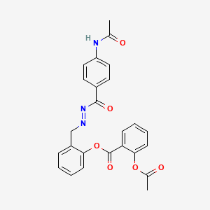 Benzoic acid, 2-(acetyloxy)-2-(((4-(acetylamino)benzoyl)hydrazono)methyl)phenyl ester