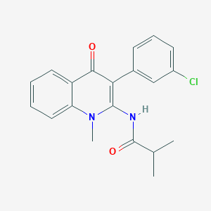 molecular formula C20H19ClN2O2 B15400965 N-[3-(3-chlorophenyl)-1-methyl-4-oxoquinolin-2-yl]-2-methylpropanamide CAS No. 883966-83-4