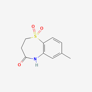 molecular formula C10H11NO3S B15400993 1,5-Benzothiazepin-4(5H)one, 2,3-dihydro-7-methyl-, 1,1-dioxide CAS No. 3648-94-0