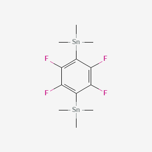 molecular formula C12H18F4Sn2 B15401060 Stannane, (2,3,5,6-tetrafluoro-p-phenylene)bis*trimethyl- CAS No. 23653-80-7