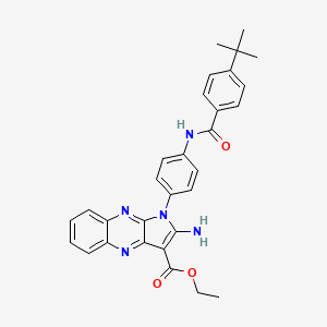 ethyl 2-amino-1-(4-{[(4-tert-butylphenyl)carbonyl]amino}phenyl)-1H-pyrrolo[2,3-b]quinoxaline-3-carboxylate