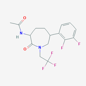 molecular formula C16H17F5N2O2 B15401138 Acetamide, N-[(3R,6S)-6-(2,3-difluorophenyl)hexahydro-2-oxo-1-(2,2,2-trifluoroethyl)-1H-azepin-3-yl]- 