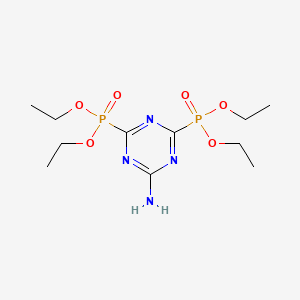 molecular formula C11H22N4O6P2 B15401144 4,6-Bis(diethoxyphosphoryl)-1,3,5-triazin-2-amine CAS No. 4230-56-2