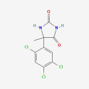 molecular formula C10H7Cl3N2O2 B15401236 5-Methyl-5-(2,4,5-trichlorophenyl)imidazolidine-2,4-dione CAS No. 64464-18-2