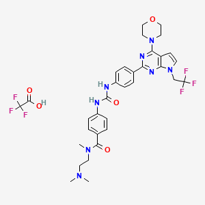 N-[2-(dimethylamino)ethyl]-N-methyl-4-[[4-[4-morpholin-4-yl-7-(2,2,2-trifluoroethyl)pyrrolo[2,3-d]pyrimidin-2-yl]phenyl]carbamoylamino]benzamide;2,2,2-trifluoroacetic acid