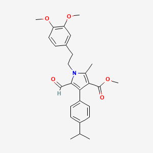 molecular formula C27H31NO5 B15401349 methyl 1-[2-(3,4-dimethoxyphenyl)ethyl]-5-formyl-2-methyl-4-[4-(propan-2-yl)phenyl]-1H-pyrrole-3-carboxylate CAS No. 881041-67-4