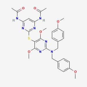 Acetamide, N,N'-[2-[[2-[bis[(4-methoxyphenyl)methyl]amino]-4,6-dimethoxy-5-pyrimidinyl]thio]-4,6-pyrimidinediyl]bis-