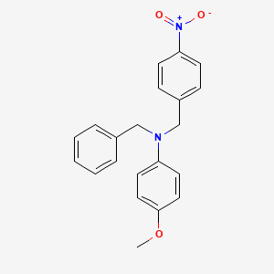 N-Benzyl-4-methoxy-N-[(4-nitrophenyl)methyl]aniline