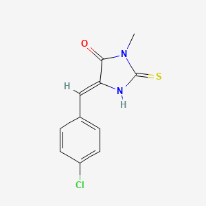 molecular formula C11H9ClN2OS B15401610 5-((4-Chlorophenyl)methylene)-3-methyl-2-thioxo-4-imidazolidinone CAS No. 79851-71-1