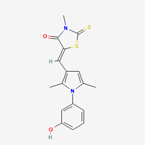 (5Z)-5-[[1-(3-hydroxyphenyl)-2,5-dimethylpyrrol-3-yl]methylidene]-3-methyl-2-sulfanylidene-1,3-thiazolidin-4-one