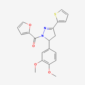 [3-(3,4-Dimethoxyphenyl)-5-thiophen-2-yl-3,4-dihydropyrazol-2-yl]-(furan-2-yl)methanone